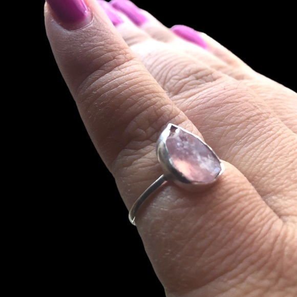 New rose quartz sterling silver ring - Picture 3 of 7